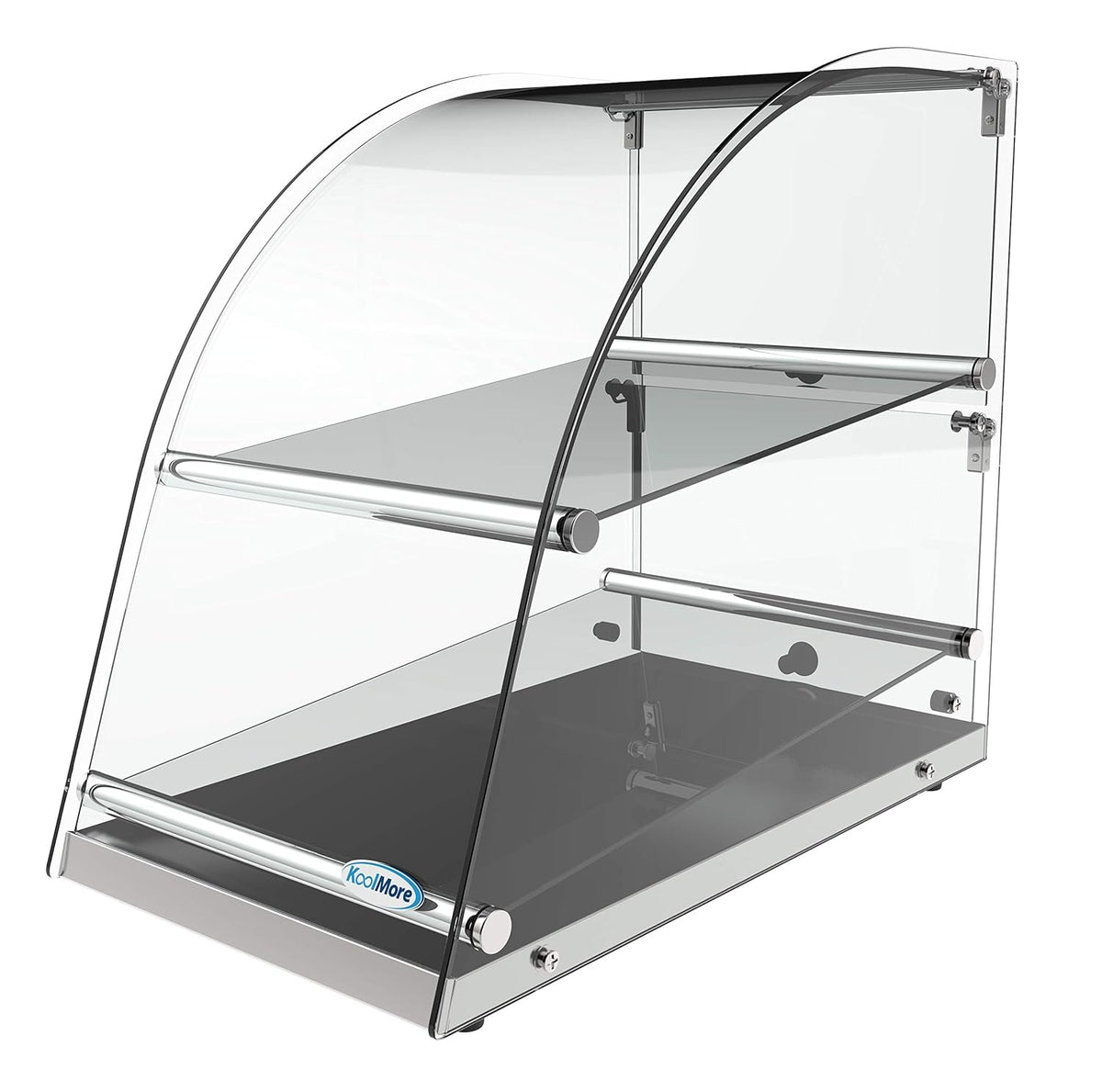 2 Tier Countertop Bakery Display Case with Curved Glass and Rear Door P9556