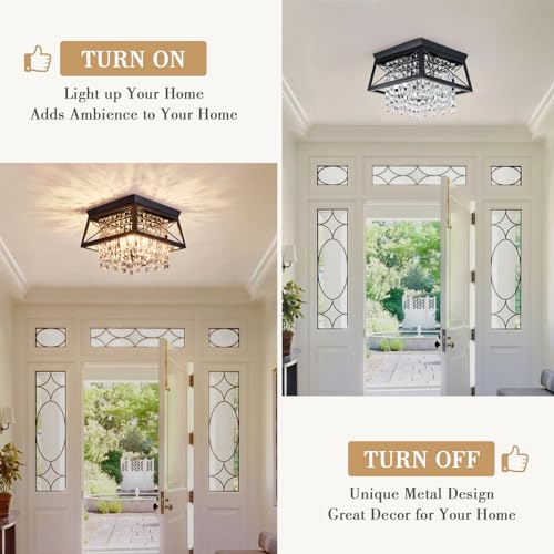 11.8 inch 4-Light Black Metal Ceiling Light O63431