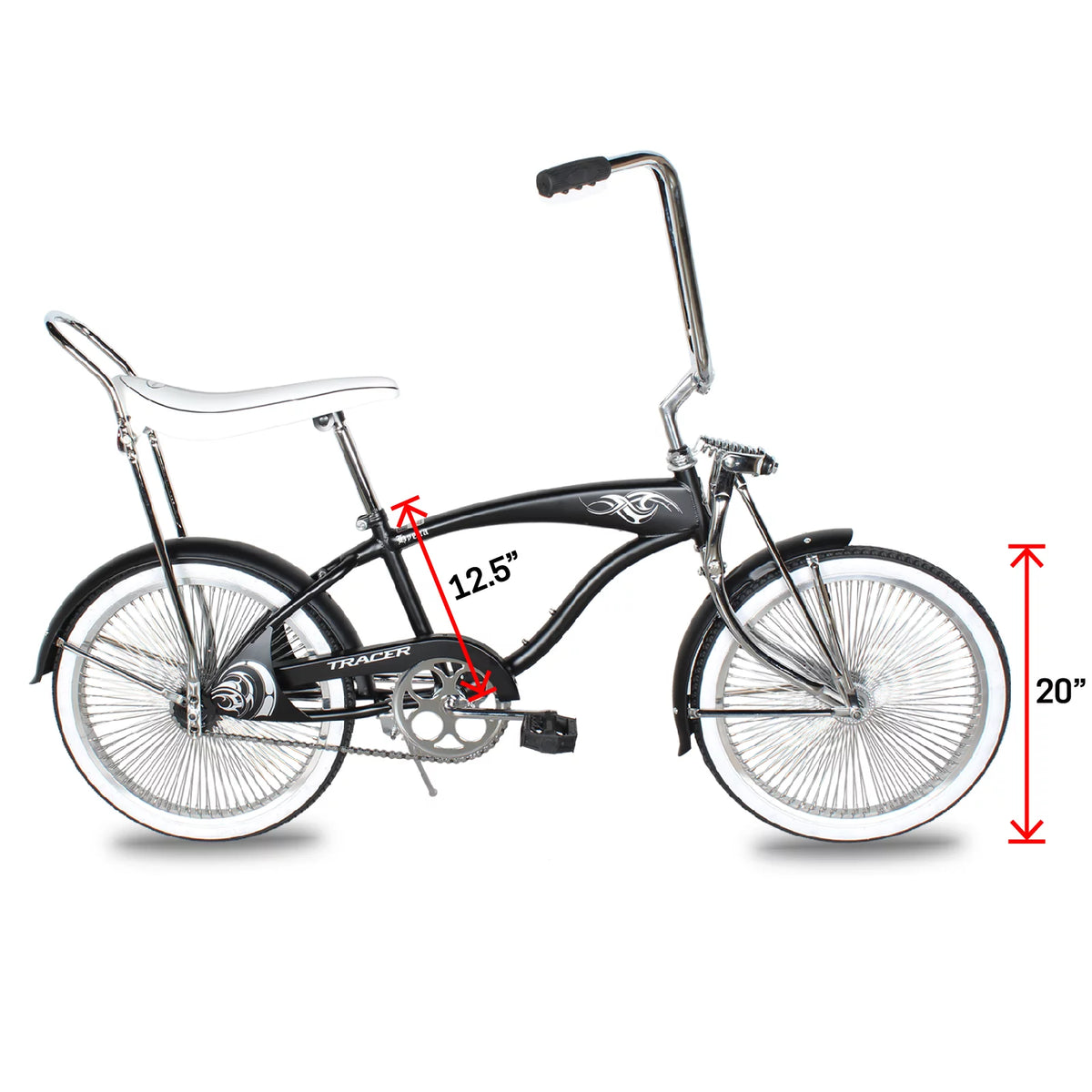 20 inch Matte Black Beach Cruiser Bike B49633