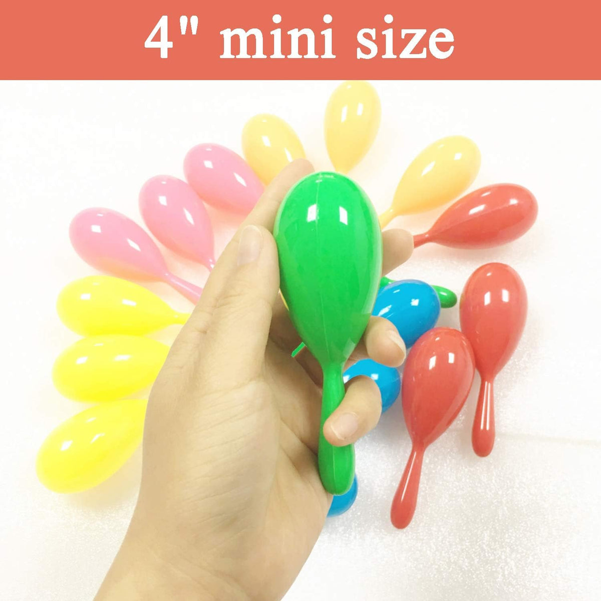 24pcs Mini Plastic Maracas Party Favors Neon Shakers Noisemaker N85338
