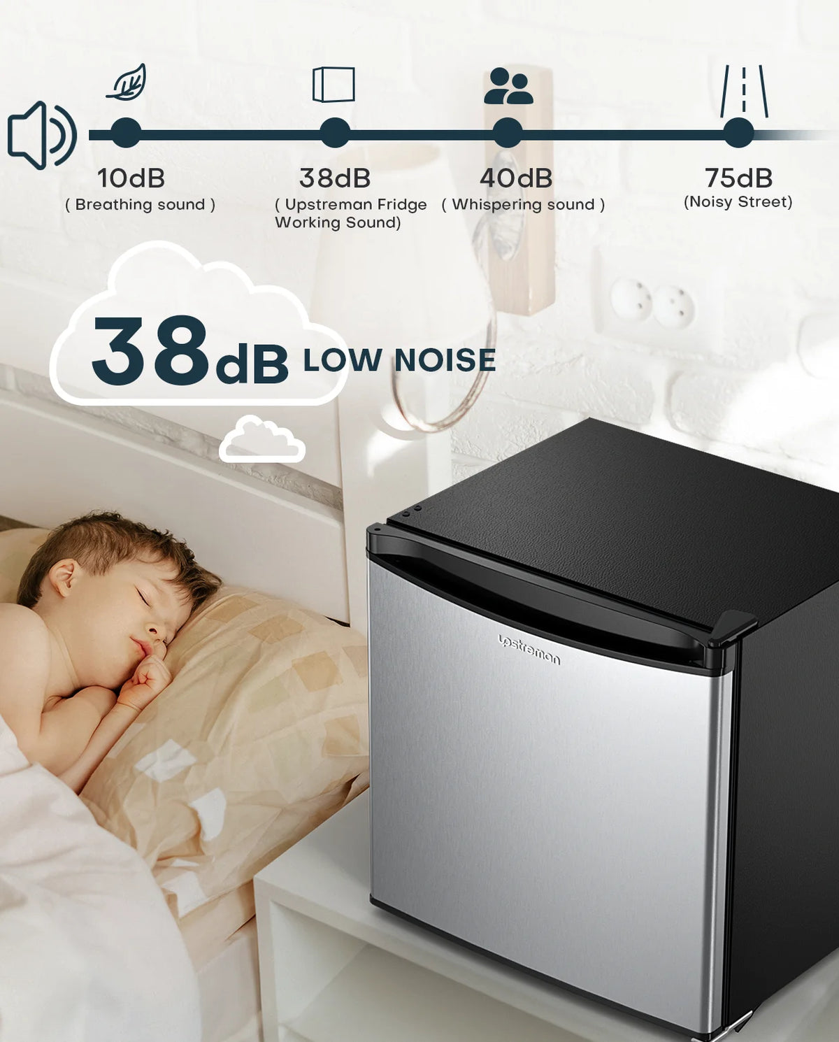 1.7 Cu.ft Mini Fridge with Freezer, Black Compact Refrigerator Z598