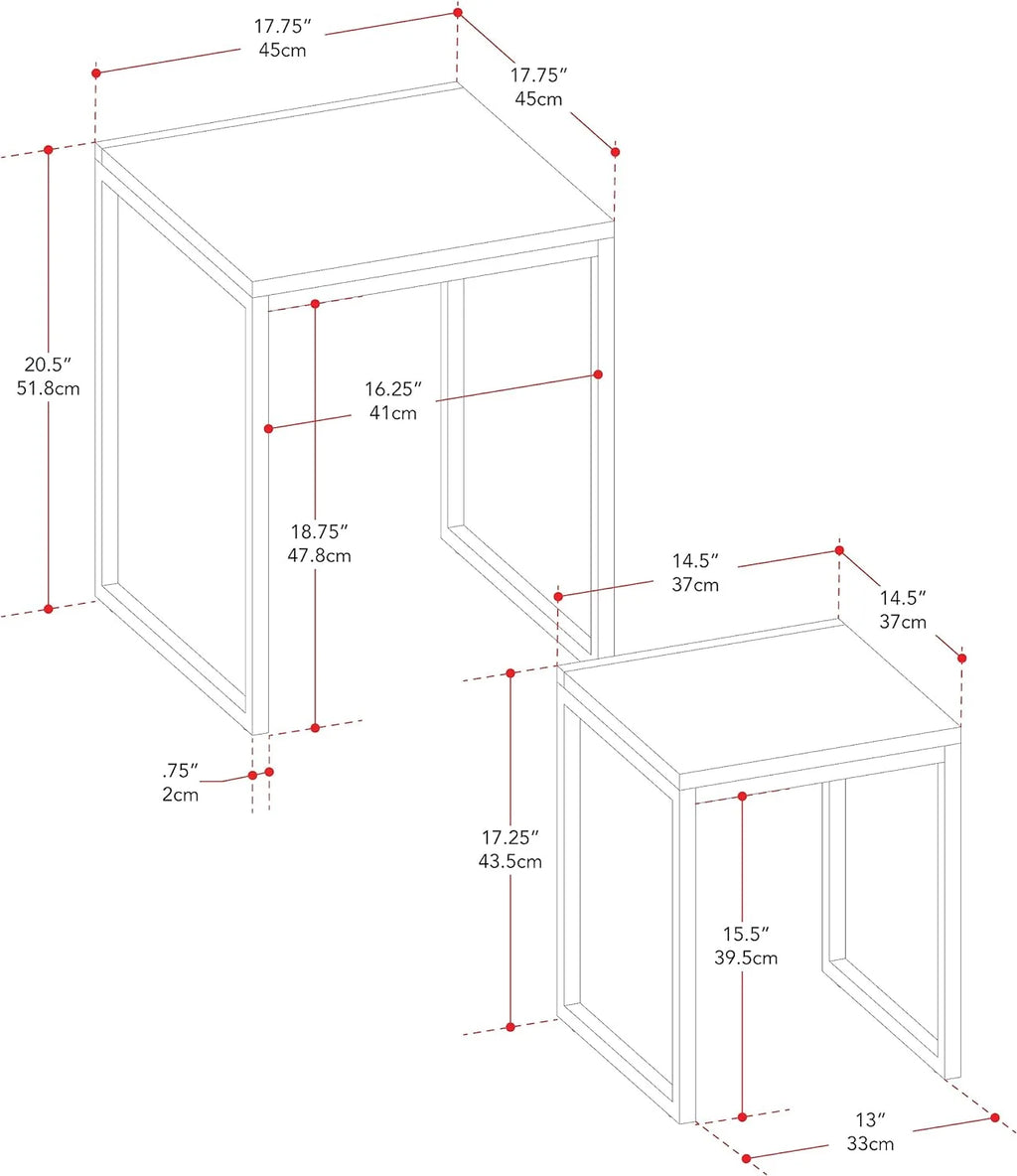 Square Metal Nesting Side Tables H1273