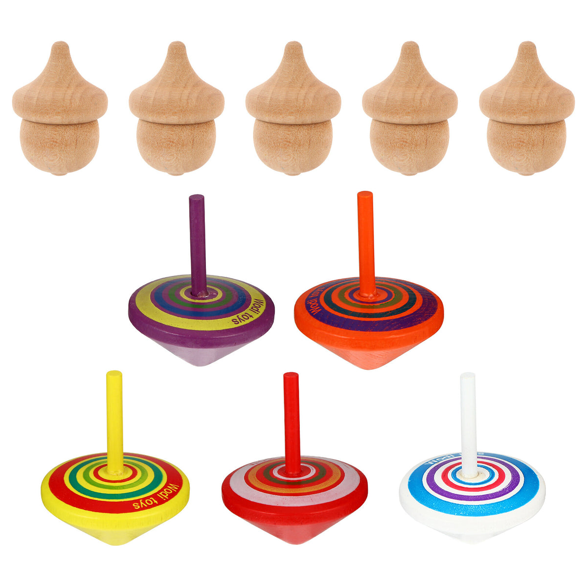 10pcs Wooden Tops Toy Y36745