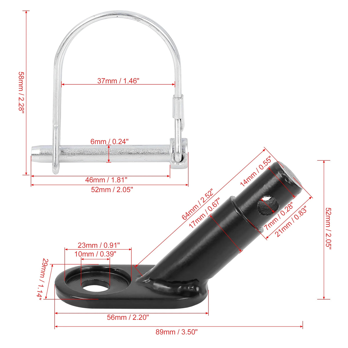 2pcs Universal Bike Trailer Hitch Connector Adapter Y51305