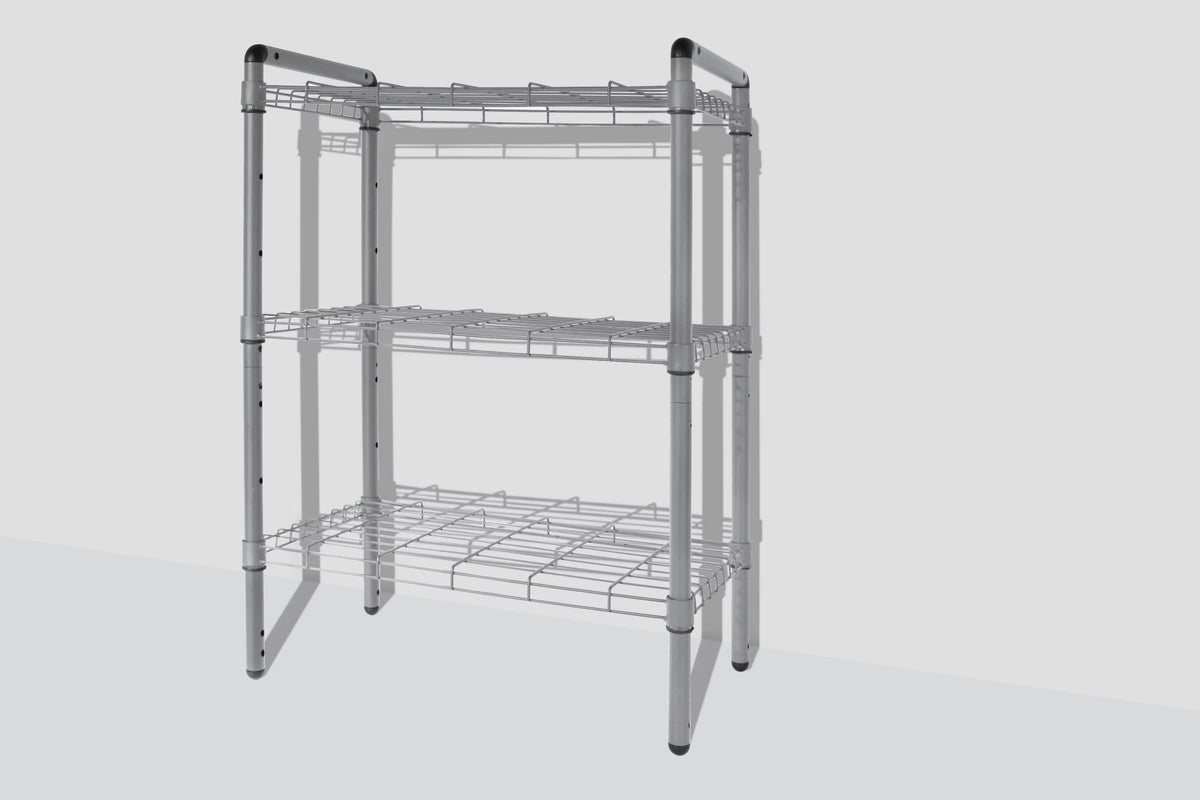 3-Tier Wire Shelving Storage Rack Silver J359924
