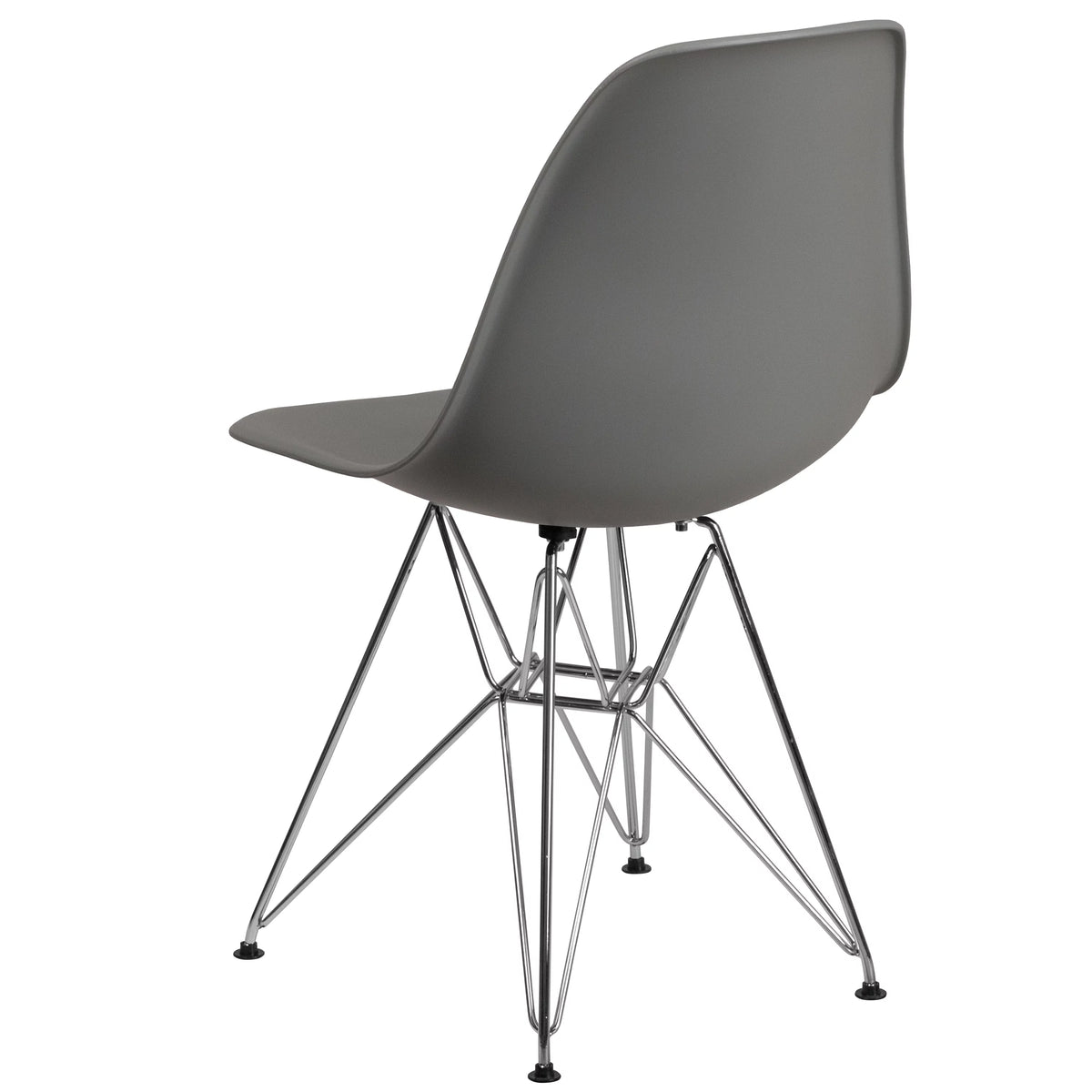 2 Pack Moss Gray Plastic Chair with Chrome Base W57045
