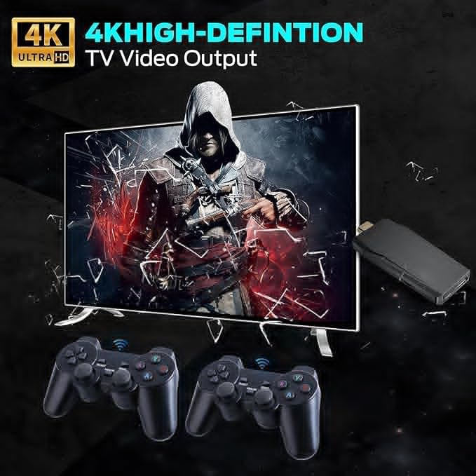 Wireless Retro Game Console, 4K HDMI, 2.4GHz Wireless Controller, 64G M369370