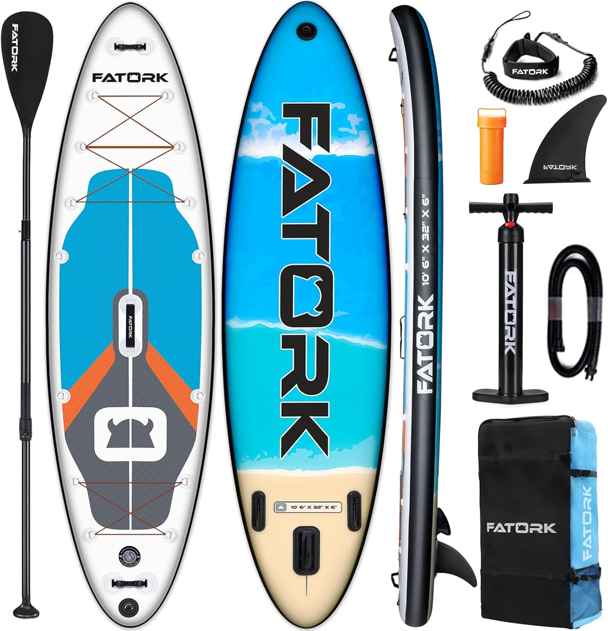 10'6"x32"x6" Inflatable Stand Up Paddleboard with Accessories X252893