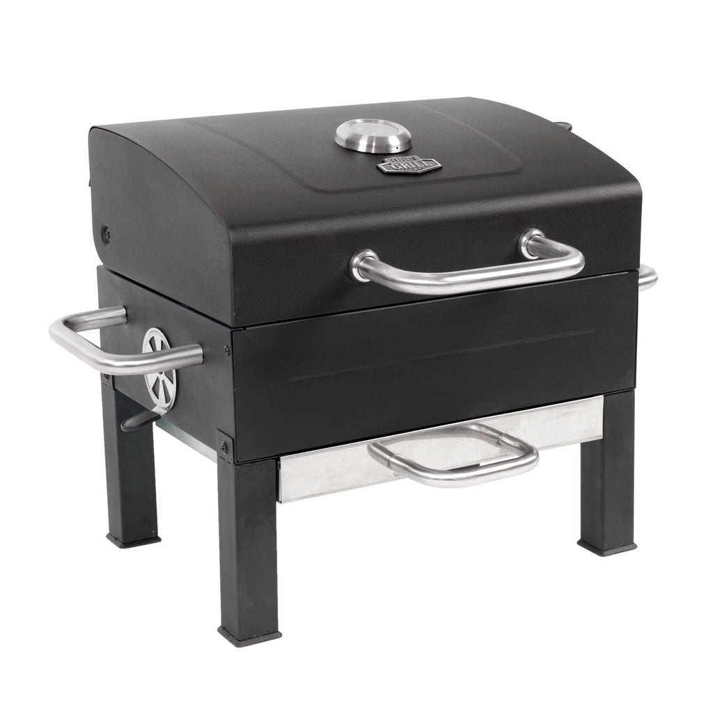 Portable Charcoal Grill Black and Stainless Steel H45212