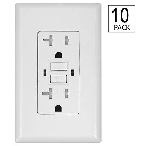 10 Pack Tamper Resistant 20-Amp/125-Volt GFCI Duplex Outlet Receptacle S735302